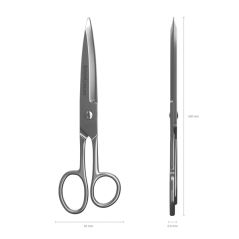 Ciseaux ErichKrause 16 cm acier argentés ergonomiques