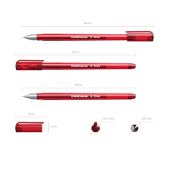 Stylo gel rouge ErichKrause G-Tone 0,5 mm résistant eau