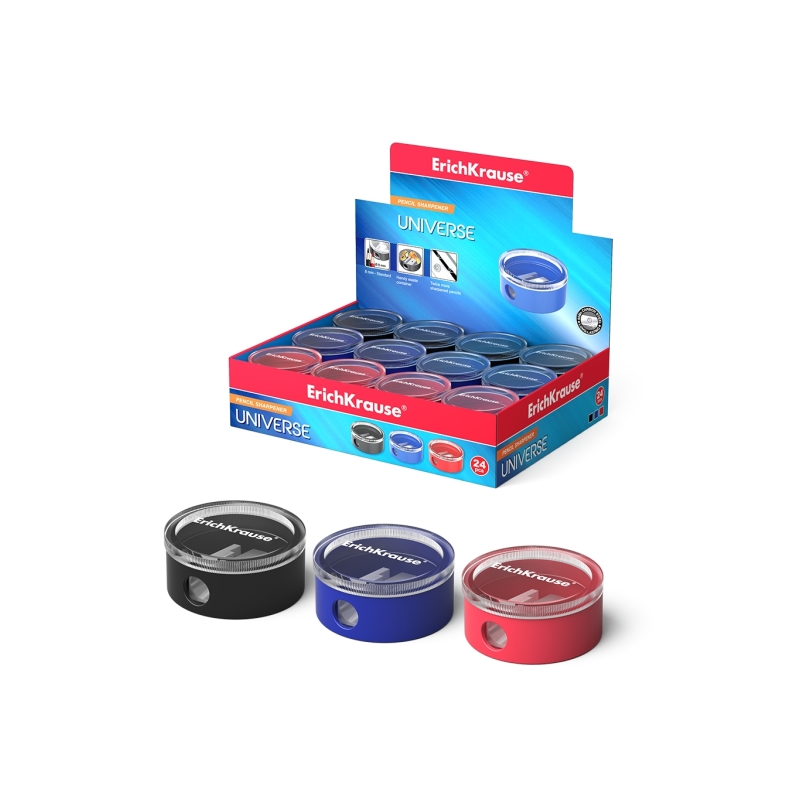 Taille-crayons ErichKrause Universe avec réservoir, assortis