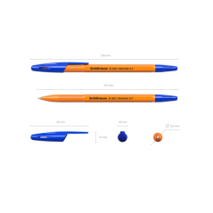 Stylo-bille ErichKrause R-301 bleu 0,7 mm, lot de 4