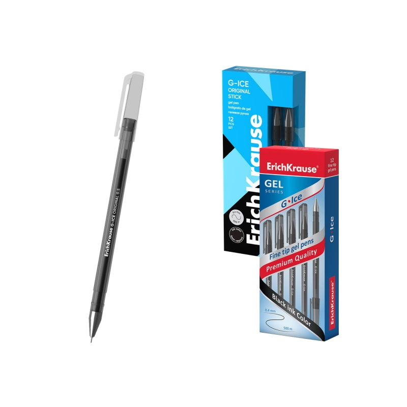 Stylo gel noir 0,5 mm ErichKrause G-Ice Stylo gel noir 0,5 mm ErichKrause G-Ice