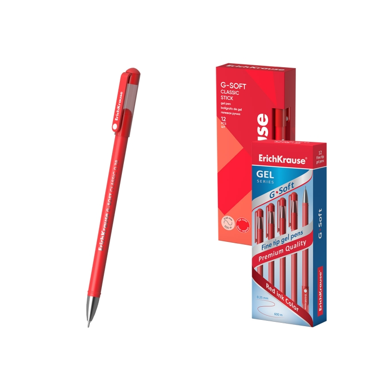 Stylo gel ErichKrause G-Soft Classic rouge 0,38 mm