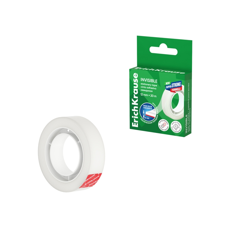 Ruban adhésif invisible ErichKrause 12 mm x 20 m transparent