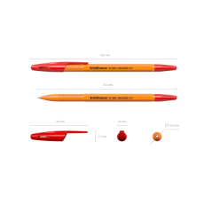 Stylo-bille ErichKrause R-301 rouge 0,7 mm, corps orange
