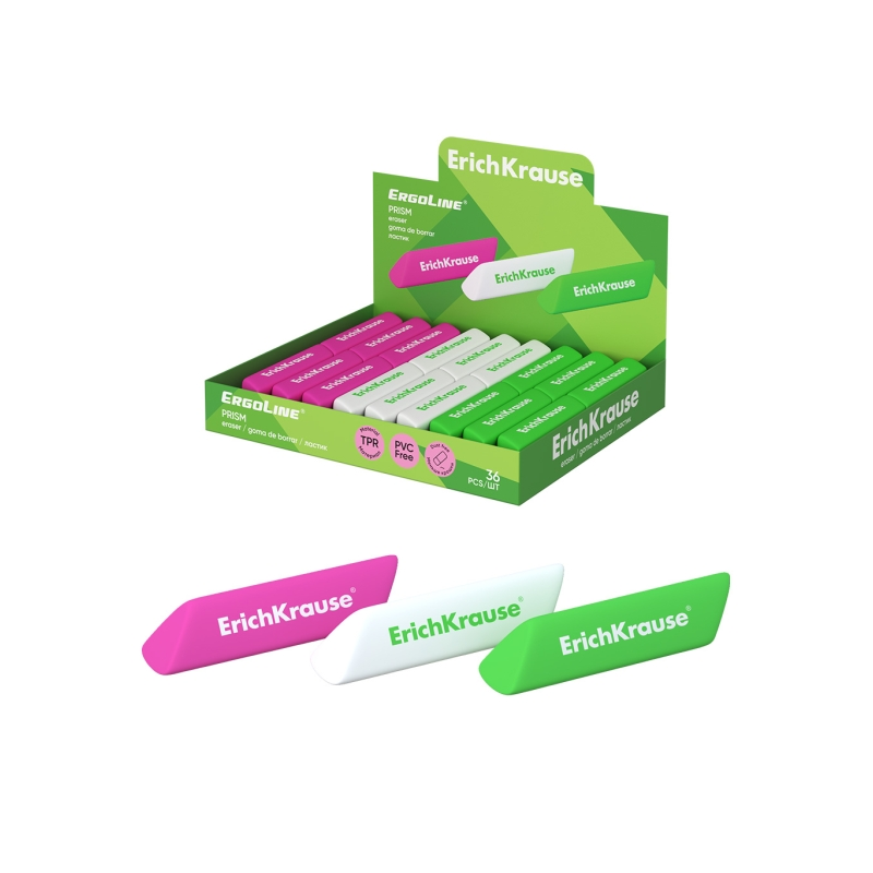 Gomme ErichKrause ErgoLine Prism x36, couleurs assorties Gomme ErichKrause ErgoLine Prism x36, couleurs assorties