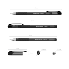 Stylo à bille gel noir 0,5 mm ErichKrause G-Star capuchon