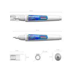 Correcteur liquide ErichKrause 8 ml blanc pointe métal
