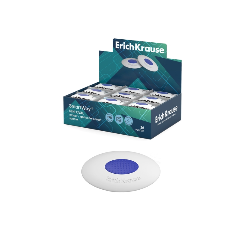 Gomme de bureau ErichKrause SmartWay Mini Oval blanche x36 Gomme de bureau ErichKrause SmartWay Mini Oval blanche x36