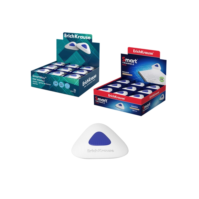 Gomme triangulaire mini SmartWay ErichKrause blanche x36 Gomme triangulaire mini SmartWay ErichKrause blanche x36