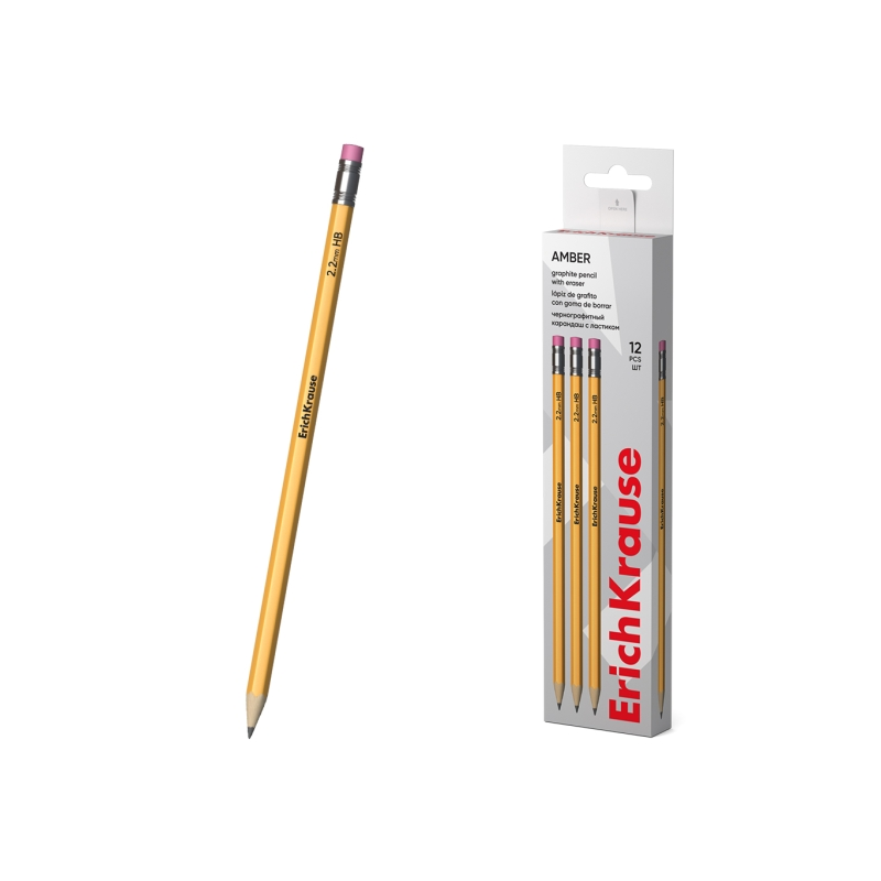 ErichKrause Amber 101, 12 crayons graphite HB jaunes ErichKrause Amber 101, 12 crayons graphite HB jaunes