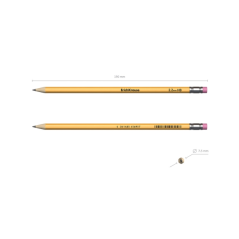 ErichKrause Amber 101, 12 crayons graphite HB jaunes