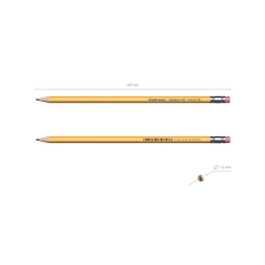 Crayon graphite HB avec gomme ErichKrause jaune