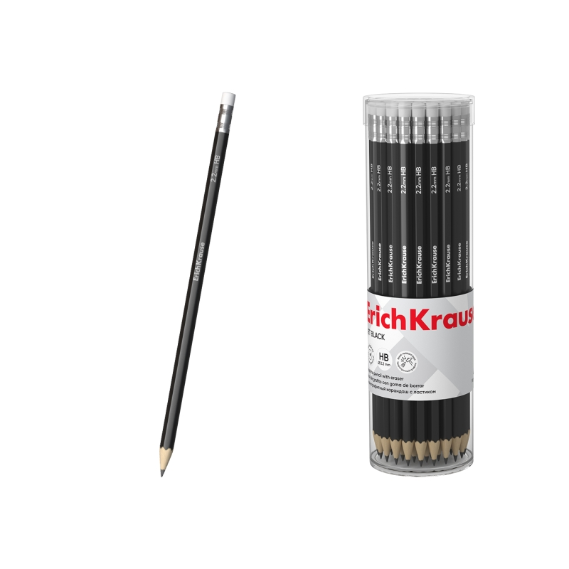 Crayon graphite HB noir avec gomme ErichKrause 101 Crayon graphite HB noir avec gomme ErichKrause 101