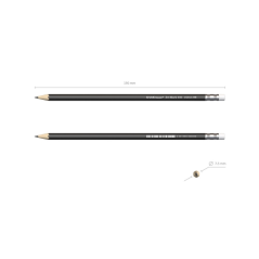 Crayon graphite HB noir avec gomme ErichKrause 101