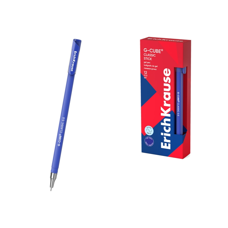Stylo gel ErichKrause G-Cube Stick bleu 0,5 mm Stylo gel ErichKrause G-Cube Stick bleu 0,5 mm
