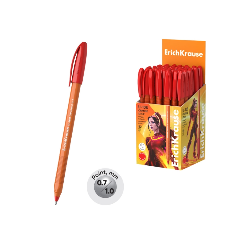 Stylo-bille ErichKrause U-108 rouge 0,7 mm Stylo-bille ErichKrause U-108 rouge 0,7 mm