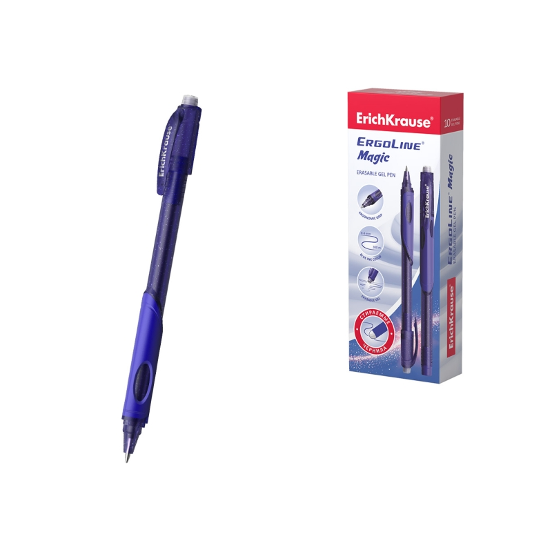 Stylo gel effaçable bleu 0,5 mm ErichKrause ErgoLine Stylo gel effaçable bleu 0,5 mm ErichKrause ErgoLine