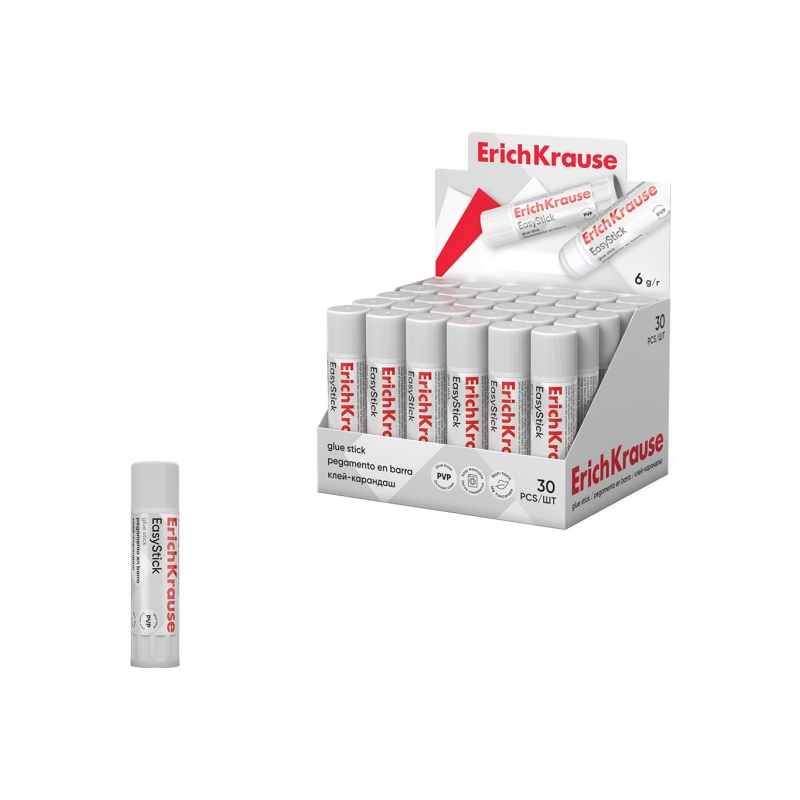 Bâtons de colle ErichKrause EasyStick 30 x 6 g blancs Bâtons de colle ErichKrause EasyStick 30 x 6 g blancs