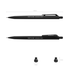 Portemine ErichKrause SoftLine 0,9 mm HB noir avec gomme