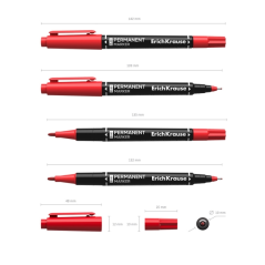Marqueur permanent ErichKrause P-80 rouge 1,65 mm