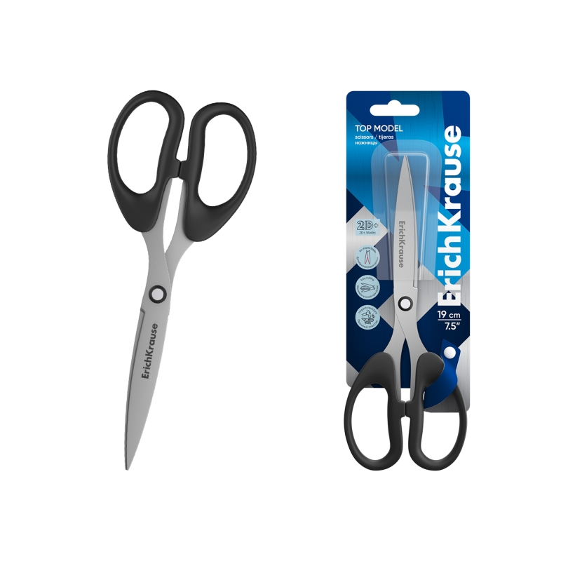 Ciseaux ErichKrause Top Model 19 cm Noir Lames Plastique Ciseaux ErichKrause Top Model 19 cm Noir Lames Plastique