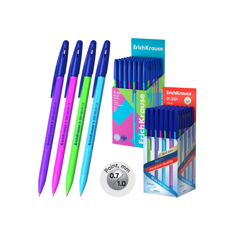 Stylo-bille ErichKrause R-301 bleu 0,5 mm capuchon Stylo-bille ErichKrause R-301 bleu 0,5 mm capuchon
