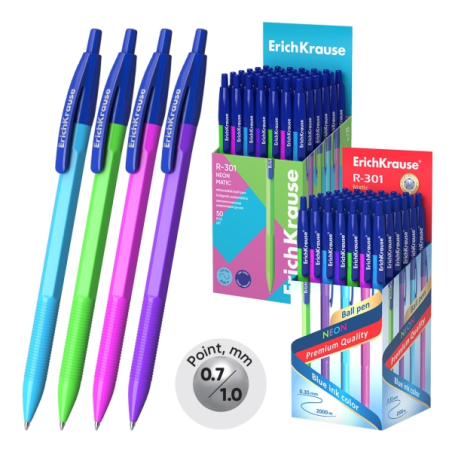 stylo bille rétractable bleu