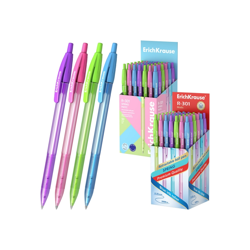 Stylo-bille rétractable ErichKrause R-301 Matic bleu 0,35 mm Stylo-bille rétractable ErichKrause R-301 Matic bleu 0,35 mm