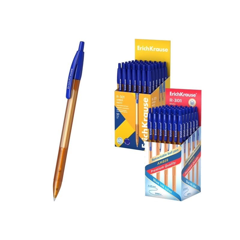 Stylo-bille rétractable ErichKrause R-301 Matic bleu 0,7 mm Stylo-bille rétractable ErichKrause R-301 Matic bleu 0,7 mm
