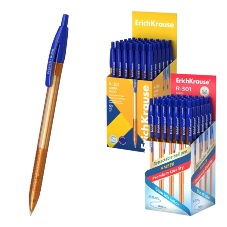 stylo bille rétractable bleu