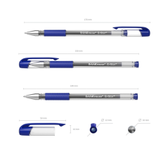 Stylo gel bleu 0,5 mm avec capuchon ErichKrause