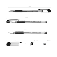 Stylo gel noir 0,5 mm ErichKrause G-Star avec capuchon