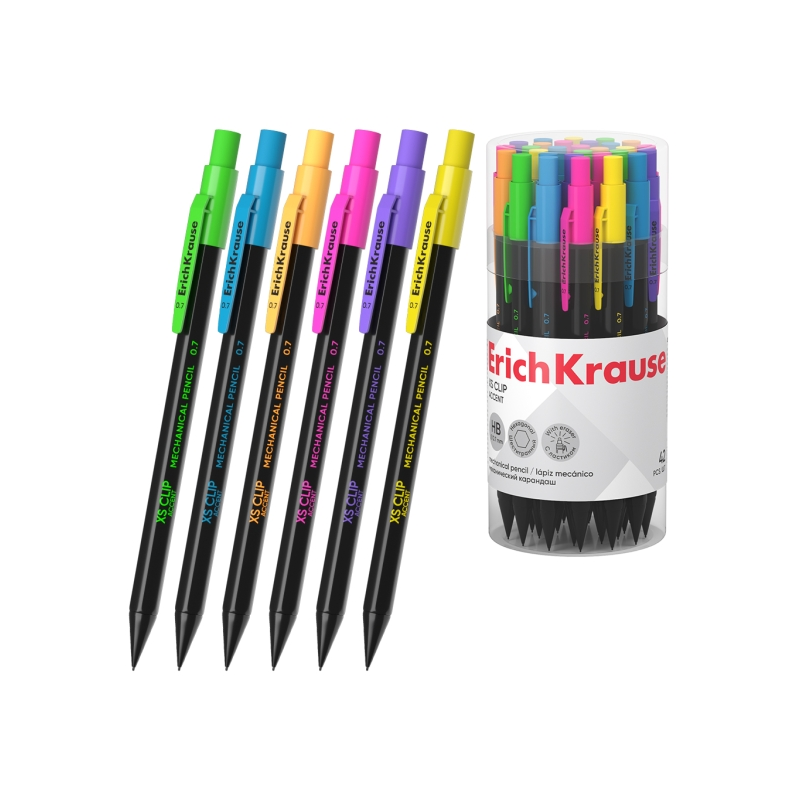 Portemine ErichKrause XS Clip 0,7 mm HB avec gomme Portemine ErichKrause XS Clip 0,7 mm HB avec gomme