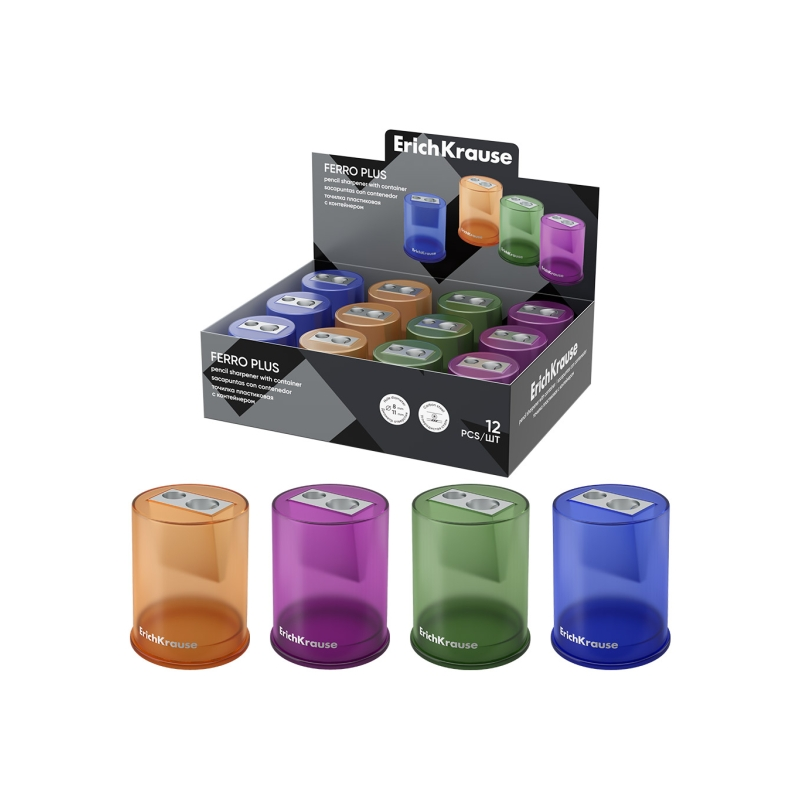 Taille-crayons métal ErichKrause Ferro Container Plus 12 multicolore Taille-crayons métal ErichKrause Ferro Container Plus 12 multicolore