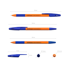 Stylo-bille ErichKrause R-301 bleu 0,7 mm lot de 8
