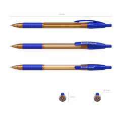 Stylo-bille rétractable ErichKrause R-301 bleu 0,7 mm