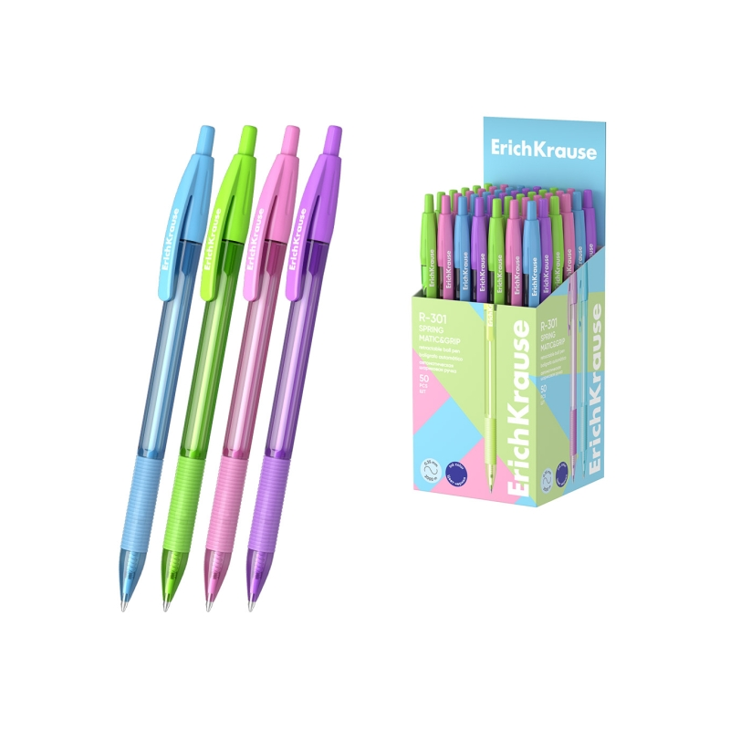Stylo rétractable bleu ErichKrause R-301 Matic Grip 0,35 mm Stylo rétractable bleu ErichKrause R-301 Matic Grip 0,35 mm