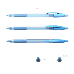 Stylo rétractable bleu 0,35 mm