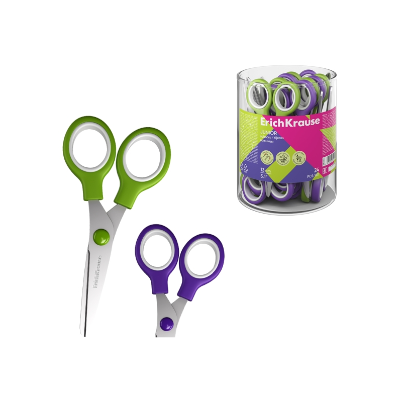 Ciseaux Junior 13 cm à pointes rondes ErichKrause assortis Ciseaux Junior 13 cm à pointes rondes ErichKrause assortis