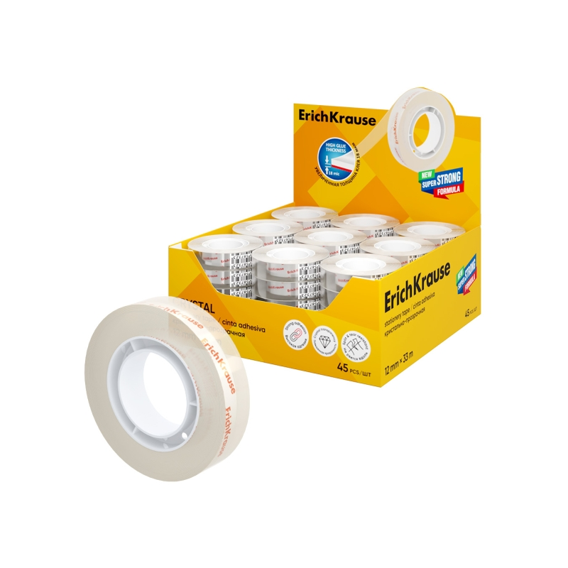 Rubans adhésifs transparents ErichKrause 12 mm x 33 m Rubans adhésifs transparents ErichKrause 12 mm x 33 m