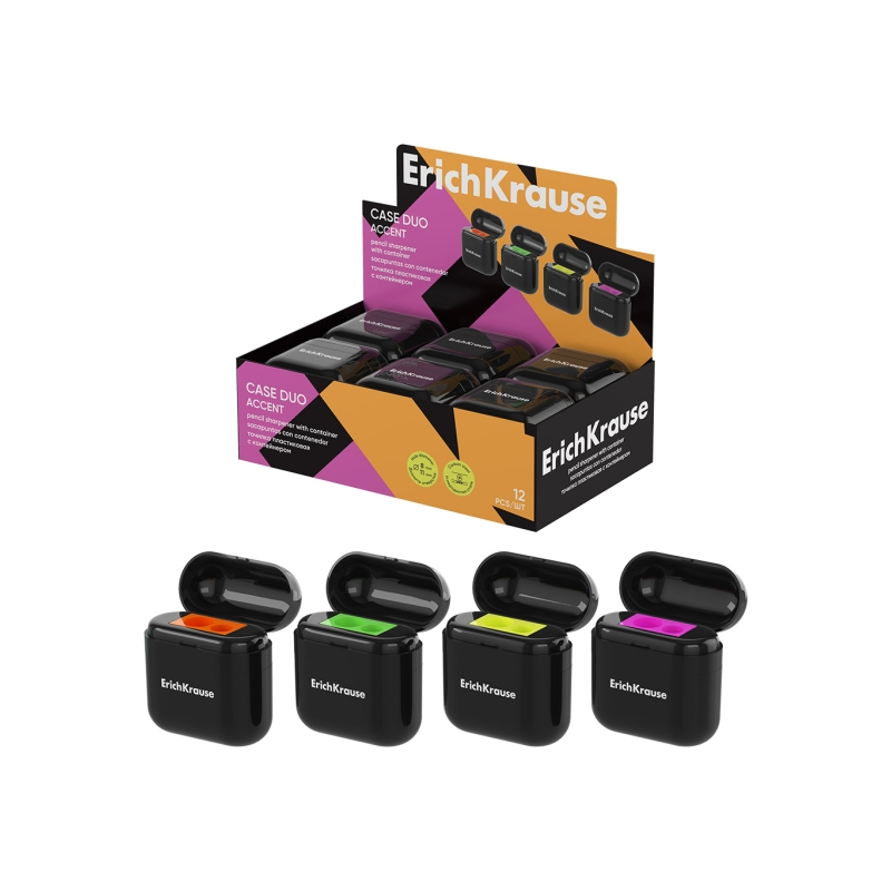 Taille-crayons ErichKrause Duo Accent 12, assortis Taille-crayons ErichKrause Duo Accent 12, assortis