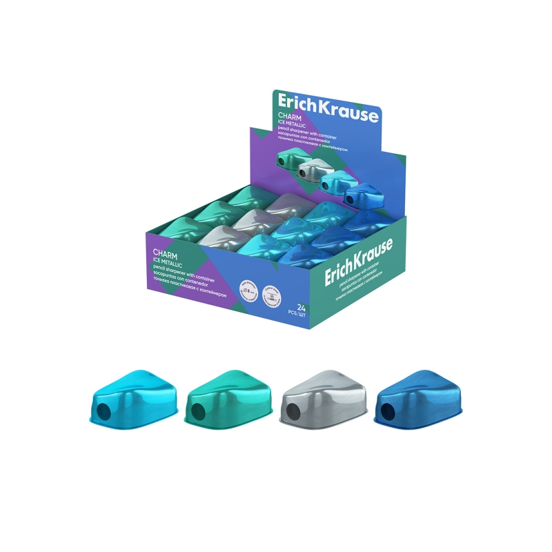 Taille-crayons ErichKrause Charm Ice Metallic avec réservoir ассortiment