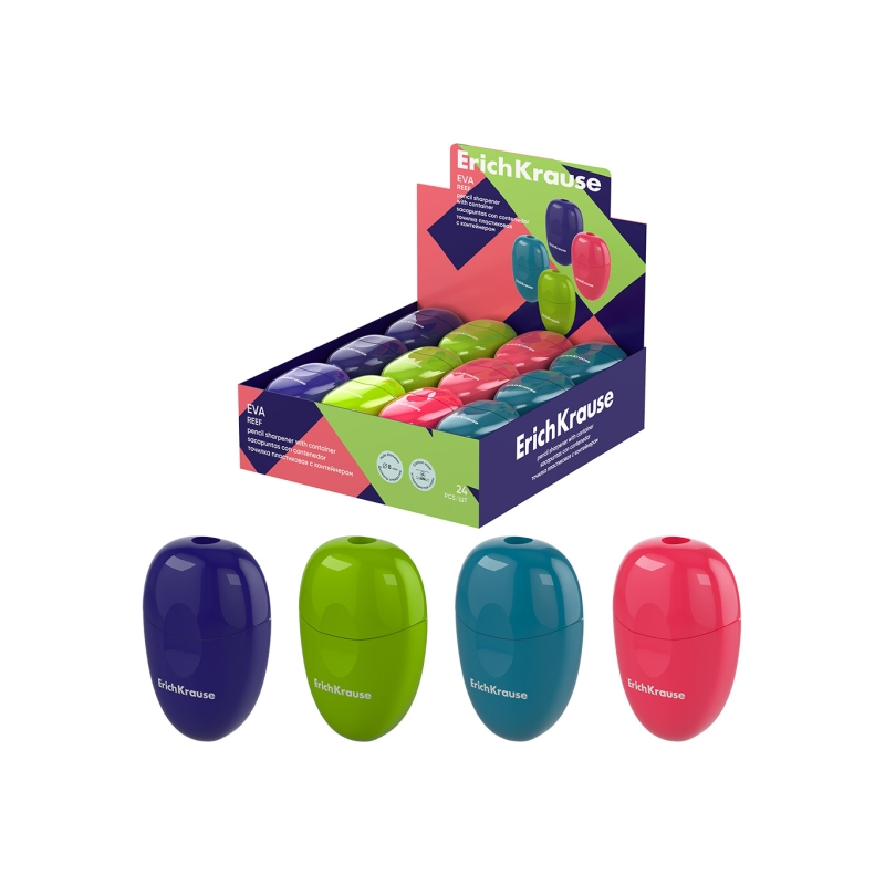 Expositor 24 taille-crayons avec réservoir ErichKrause assortis