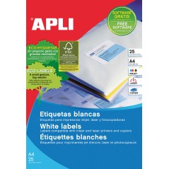 Apli étiquettes blanches permanentes 99,1 x 38,1 mm 25 feuilles