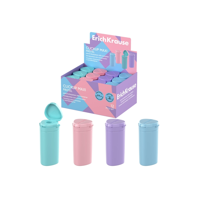 Taille-crayons avec réservoir ErichKrause ClickUp Maxi Pastel 12 Taille-crayons avec réservoir ErichKrause ClickUp Maxi Pastel 12