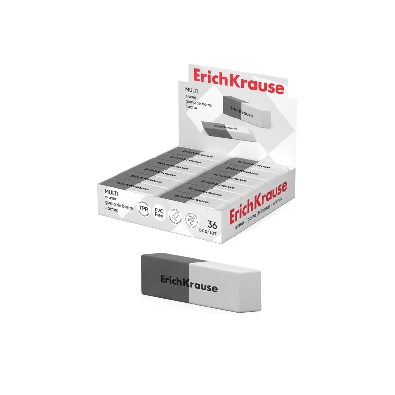 Gomme à effacer double dureté ErichKrause noir/gris Gomme à effacer double dureté ErichKrause noir/gris