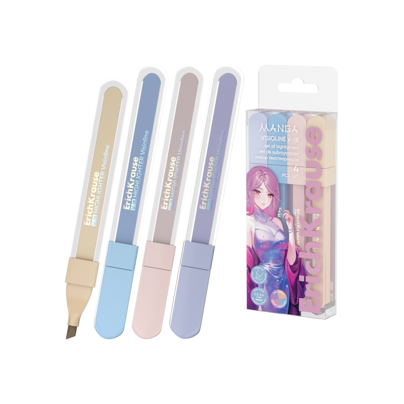 Surligneurs ErichKrause Visioline V-18, 4 assortis