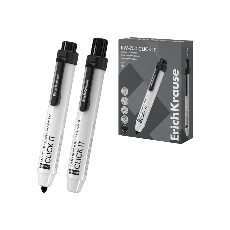 Marqueur tableau blanc ErichKrause RW-700 noir 2 mm