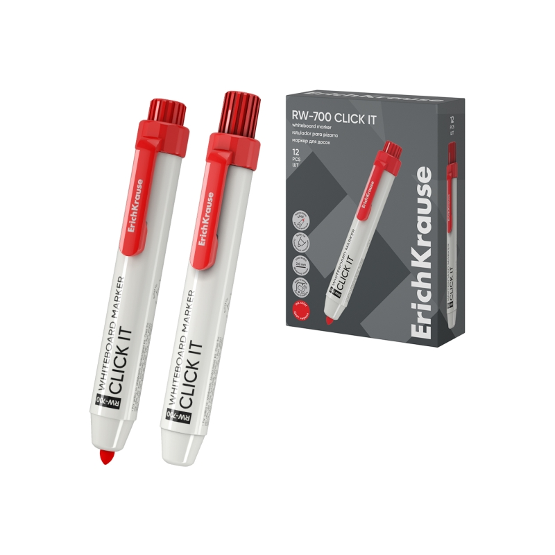 Marqueur tableau blanc ErichKrause RW-700 rouge rétractable