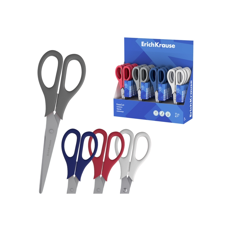 Ciseaux ergonomiques ErichKrause EasyCut 24 assortis 17 cm Ciseaux ergonomiques ErichKrause EasyCut 24 assortis 17 cm